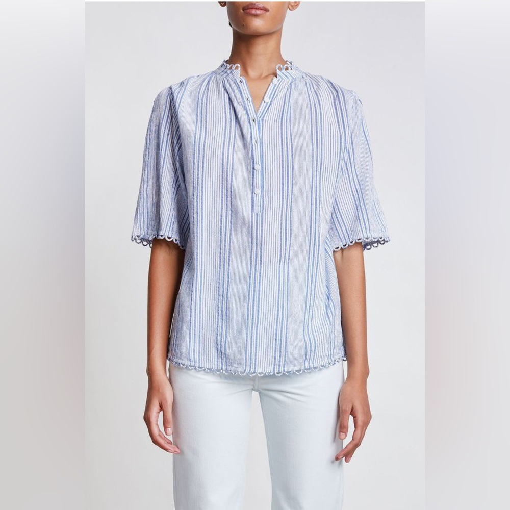 Apiece Apart Blue Striped Top